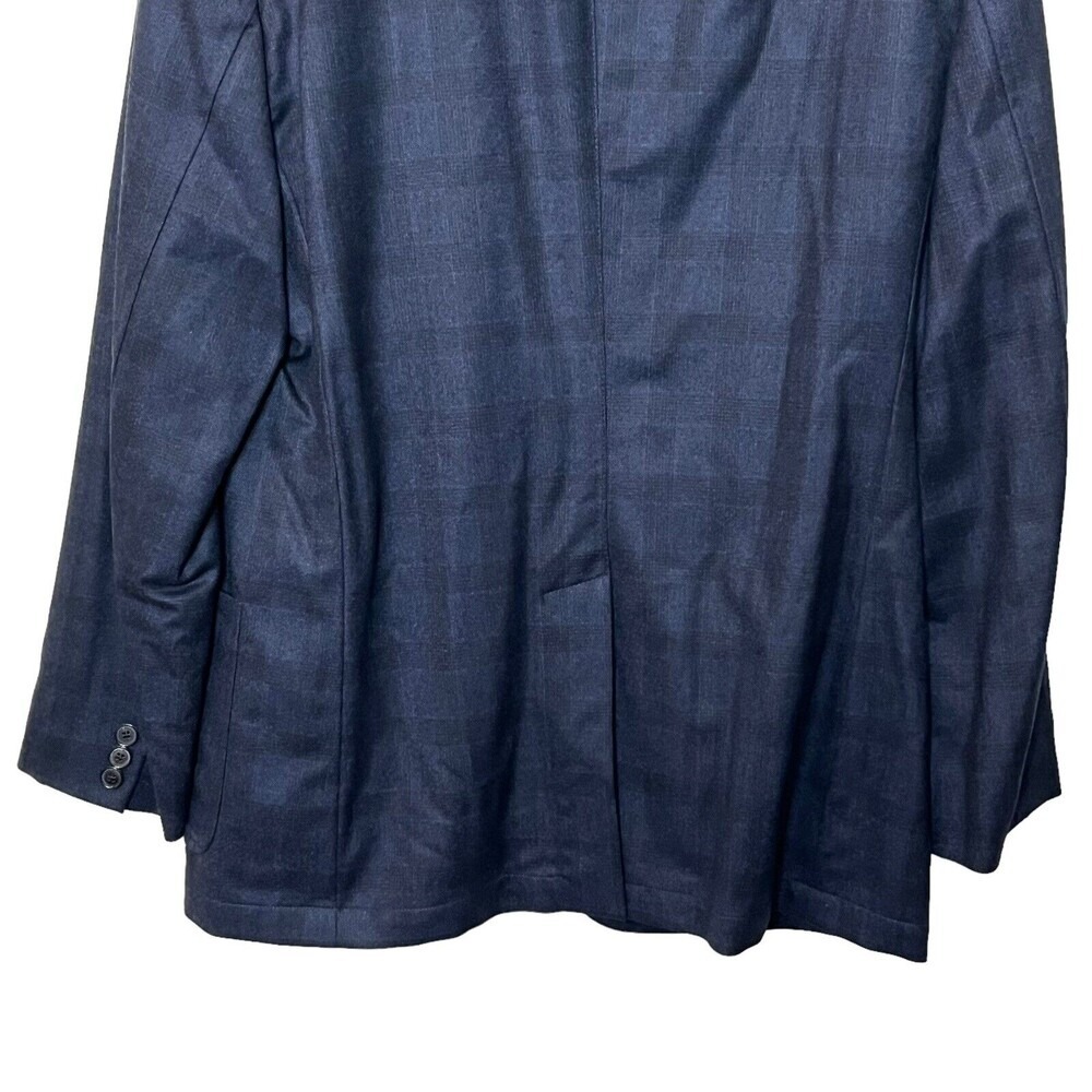 Salvatore Ferragamo Plaid Sport Coat Men's 40R EU50R Blue 2 Button Wool Blend - Picture 4 of 13